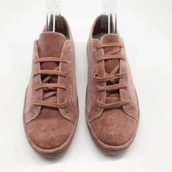 JOIE Daryl Velvet Light Mauve Low Top Sneakers - Picture 3 of 8